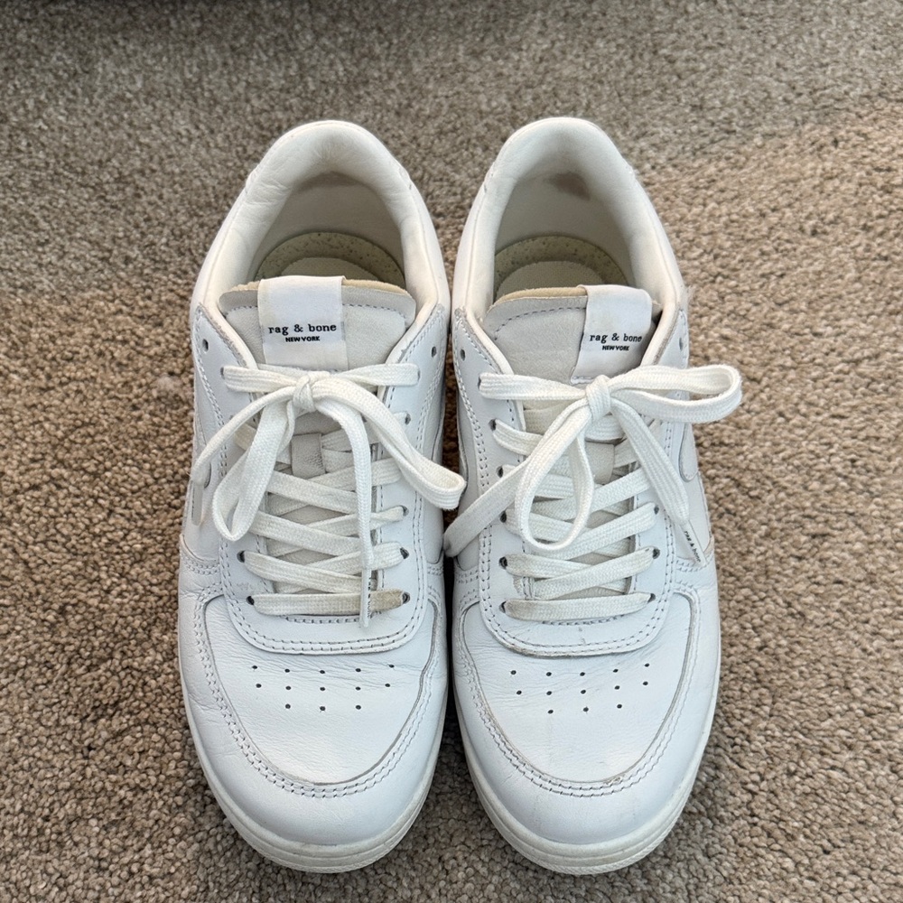 Rag & Bone Classic White Lace-Up Sneakers
